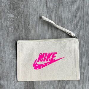 Cream Canvas Wristlet Pouch